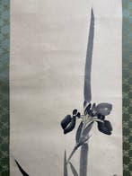 Très fin diptyque sumi-e « Irises et herbes dautomne »,