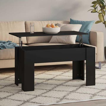 vidaXL Salontafel 101x49x52 cm bewerkt hout zwart, Verzenden, Nieuw