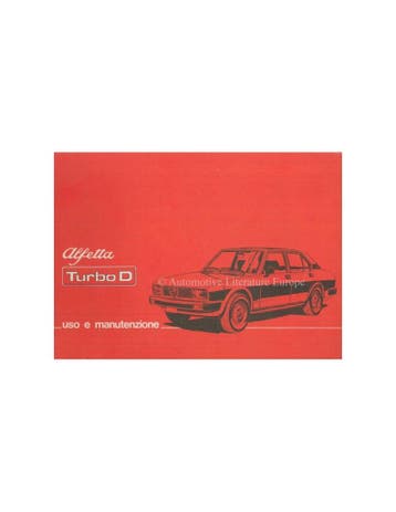 1979 ALFA ROMEO ALFETTA TURBO D INSTRUCTIEBOEKJE ITALIAANS