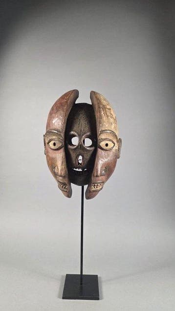 Houten masker - Kongo - DR Congo (Zonder minimumprijs), Antiquités & Art