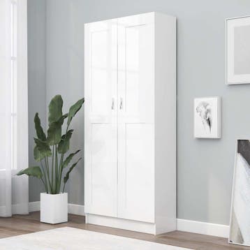 vidaXL Boekenkast 82,5x30,5x185,5 cm bewerkt hout wit, Verzenden, Nieuw