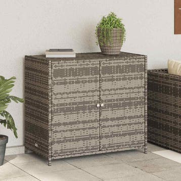 vidaXL Tuinkast 83x45x76 cm poly rattan grijs, Verzenden