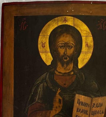 Icoon - Christus Pantokrator - Hout, Antiek en Kunst
