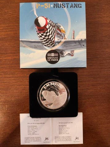 Frankrijk. 10 Euro 2021 P-51 Mustang Proof (Zonder