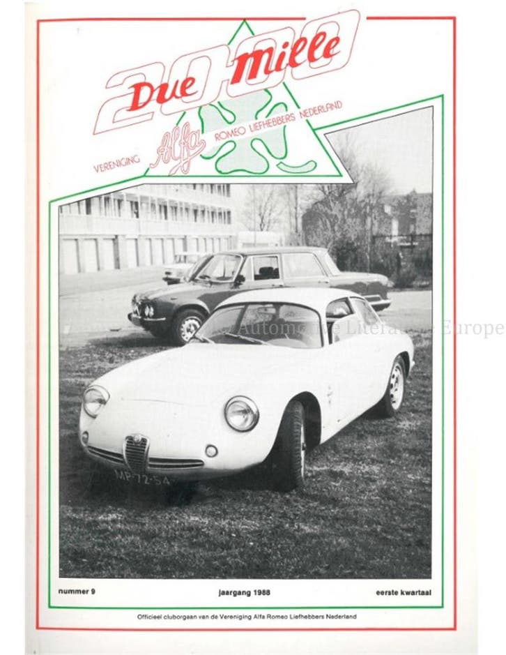 1988 ALFA ROMEO CLUB DUE MILLE MAGAZINE 09 NEDERLANDS, Livres, Autos | Brochures & Magazines