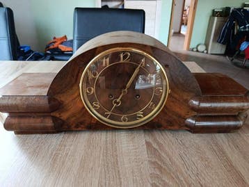 Klok - Pirwitz - Art Deco Hout/ Metaal - 1950-1960