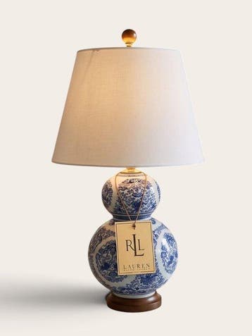 Ralf Lauren - Tafellamp - Blauw-witte chinoiserie, Nieuw