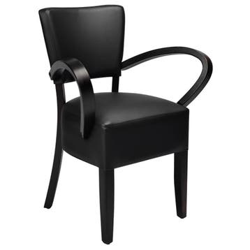 Stoel | TARA | Kunstleer/Hout | Black | Wengé Frame |, Verzenden