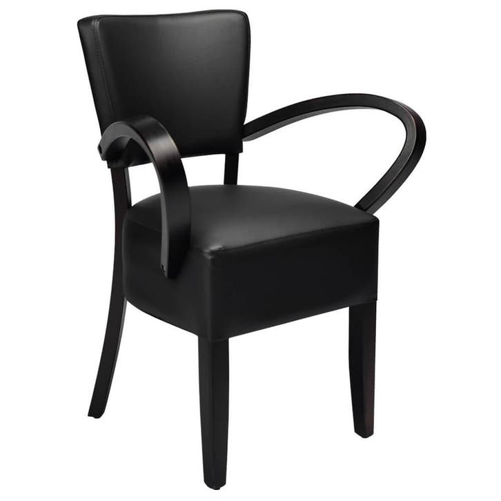Stoel | TARA | Kunstleer/Hout | Black | Wengé Frame |, Zakelijke goederen, Horeca | Keukenapparatuur, Nieuw in verpakking, Verzenden