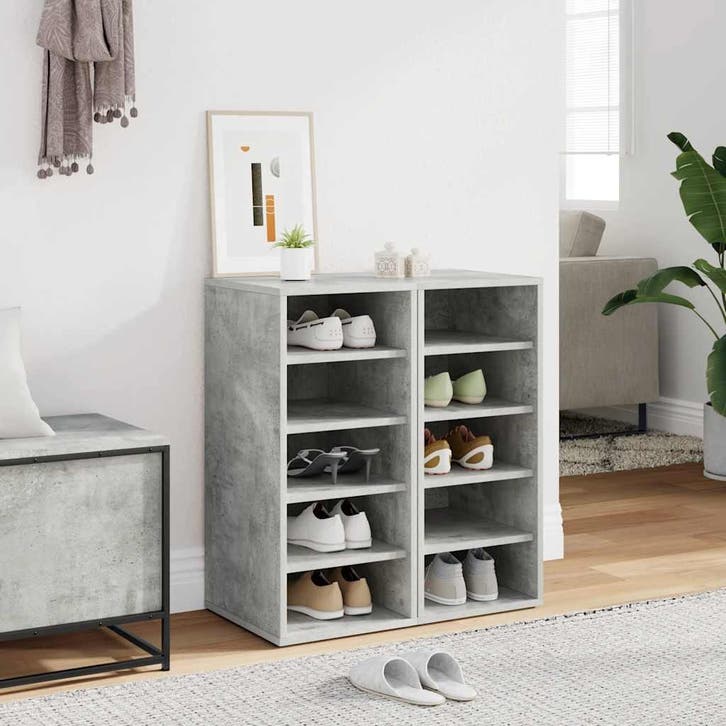 vidaXL Schoenenkasten 2 st 31,5x35x70 cm bewerkt hout, Huis en Inrichting, Kasten | Schoenenkasten, Nieuw, Verzenden