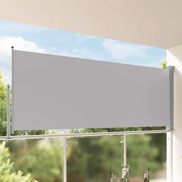 vidaXL Tuinscherm uittrekbaar 140x300 cm grijs, Verzenden, Nieuw