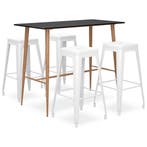 vidaXL 5-delige Barset zwart en wit, Verzenden, Nieuw
