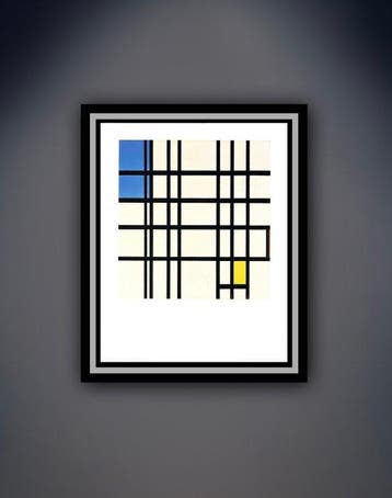 Piet Mondriaan - “Ritme van zwarte lijnen, 1935-1942”., Antiek en Kunst
