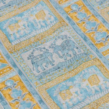 BA214 - Stof Elefanti d’Oriente – Fondo Azzurro -