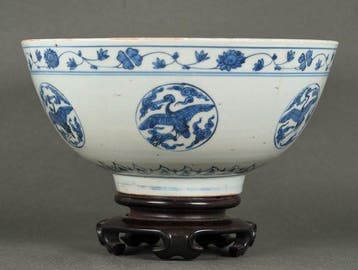 Jiajing Mark and Period (1522-1566) - Kom - Six Mythological, Antiek en Kunst