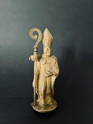 Beeldje, Evêque XVIIe - Bronze doré - 11 cm -