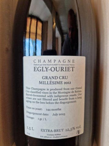 2012 Egly-Ouriet, Millésime 2012 Grand Cru - Champagne Grand, Nieuw