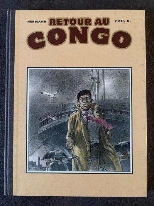 Hermann - Retour au Congo + dédicace + ex-libris - C - 1, Boeken, Stripverhalen