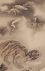 Zeer fraai schilderij van draak en tijger, gesigneerd —