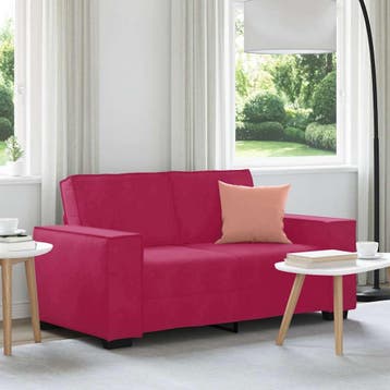 vidaXL Tweezitsbank / zetel 160x78x84 cm fluweel wijnrood, Verzenden