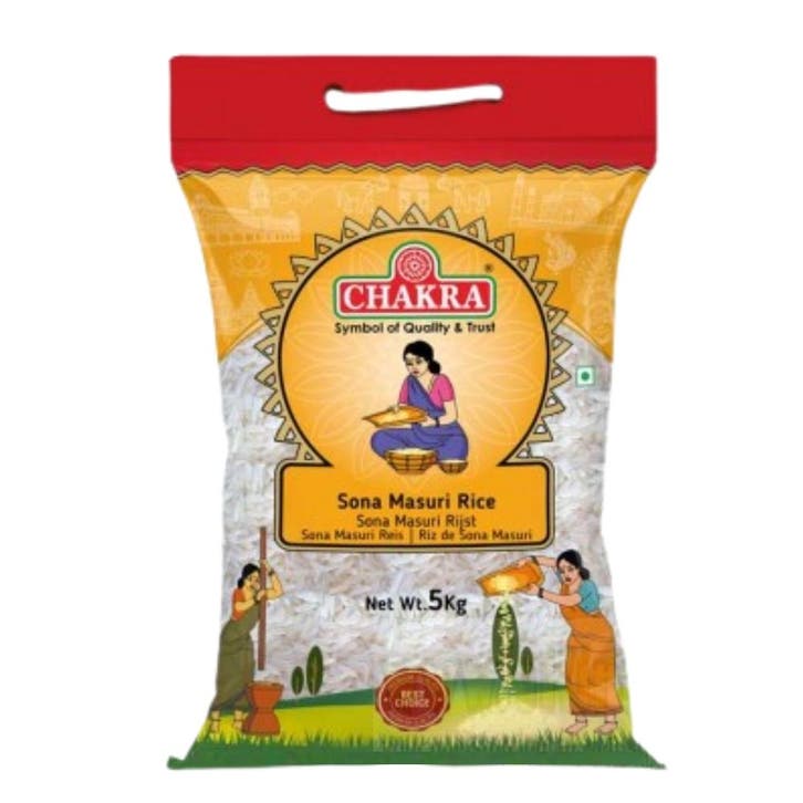 Sona Masoori Rijst - 5 kg (Chakra), Sport en Fitness, Gezondheidsproducten en Wellness, Ophalen of Verzenden