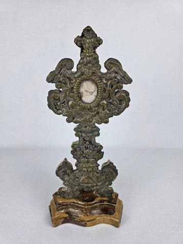 Reliekhouder - Verzilverd messing - 1750-1800 - Van het