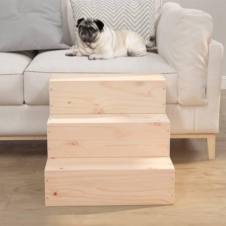 vidaXL Huisdierentrap 40x37,5x35 cm massief grenenhout, Dieren en Toebehoren, Overige Dieren-accessoires, Nieuw, Verzenden