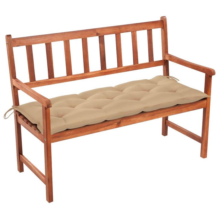 vidaXL Tuinbank met kussen 120 cm massief acaciahout, Tuin en Terras, Tuinsets en Loungesets, Nieuw, Verzenden