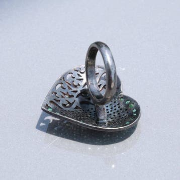 Zonder minimumprijs - Ring Hartvormige vintage sterling, Nieuw