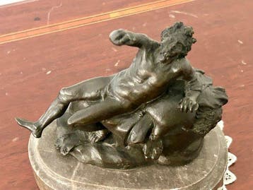 sculptuur, Satiro Ebbro - 16 cm - Brons