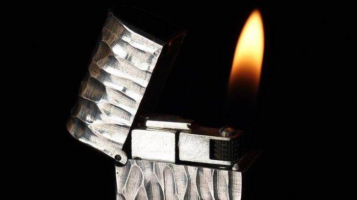Dunill - Dome Bark Pattern Rollagas Lighter - Zonder, Collections, Articles de fumeurs, Briquets & Boîtes d'allumettes