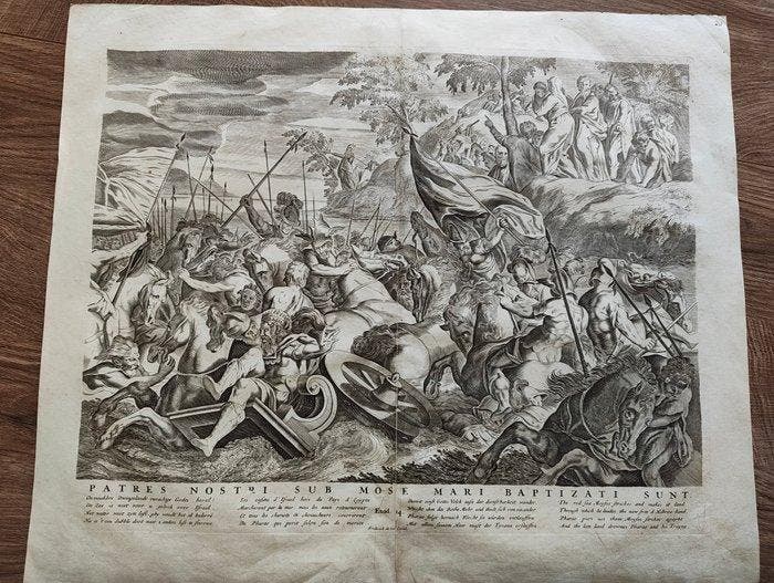 Frederick de Wit (1629–1706) - Il Passaggio del Mar Rosso -, Antiquités & Art, Antiquités | Autres Antiquités
