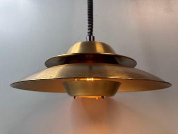 Plafondlamp - Vintage Deense design hanglamp | Gouden