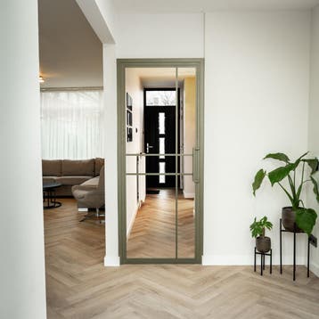 OUTLET: Stalen Binnendeur Olijfgroen 6 Vlaks Helder glas Lux, Bricolage & Construction, Binnendeur