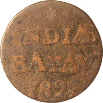Nederlands-Indië. 1 Duit & 1/2 stuiver 1821 (Zonder