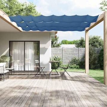 vidaXL Luifel verticaal 140x800 cm oxford stof blauw, Verzenden