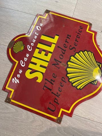 Shell - Emaille plaat - Staal