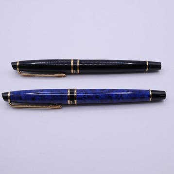 Waterman - Waterman Fountain Pen Set 2pcs Blue Marbled Black