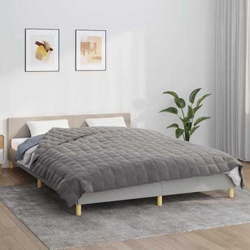vidaXL Verzwaringsdeken 200x200 cm 13 kg stof grijs, Verzenden, Nieuw