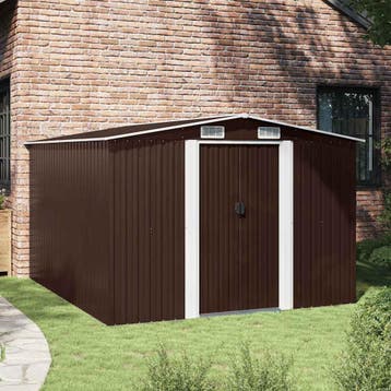 vidaXL Tuinschuur 257x298x178 cm metaal bruin, Verzenden