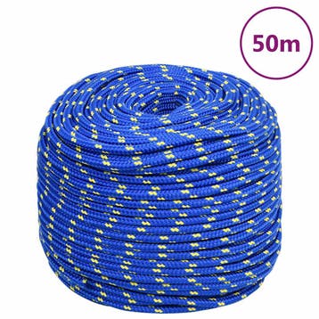 vidaXL Boottouw 8 mm 50 m polypropyleen blauw, Verzenden, Nieuw