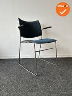 Vergaderstoel - Casala - Blauw gestoffeerd, Vergader- of Presentatieruimte, Ophalen of Verzenden, Gebruikt, Stoel
