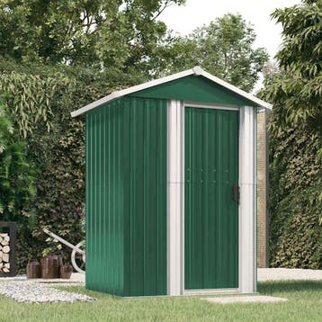 vidaXL Tuinschuur 126x97,5x177 cm gegalvaniseerd staal groen, Tuin en Terras, Verzenden, Nieuw