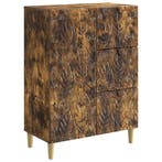 vidaXL Dressoir Gerookt eiken 66 x 34,5 x 90 cm Bewerkt hout, Huis en Inrichting, Kasten | Dressoirs, Verzenden, Nieuw