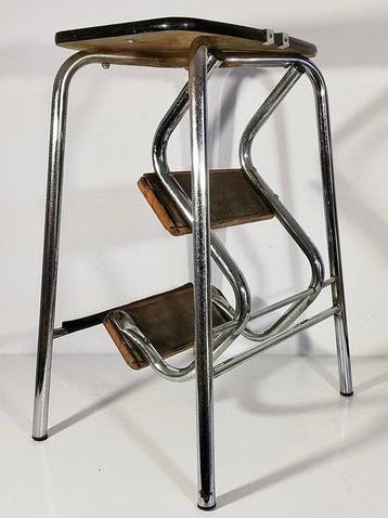 BEC - Trapje - Industrieel ontwerp vouwladder, 1960 - Staal,