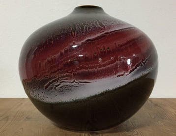 Large Japanese Studio Pottery Flower Vase by Sadamatsu Zenji
