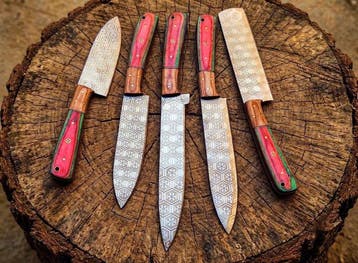 Kitchen, Chef Knife with Cleaver , Etching Hand Forged in