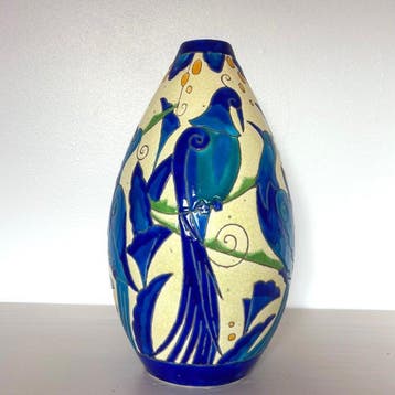 Boch Frères, Keramis Boch - Charles Catteau - Vase - D.1557, Antiek en Kunst