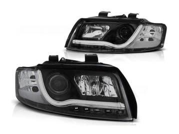LED Tube DRL koplampen Black geschikt voor Audi A4, Verzenden
