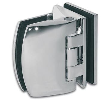 Douchedeurscharnier Atlantica 90° glas-glas-Verchroomd, Doe-het-zelf en Bouw, Verzenden, Nieuw